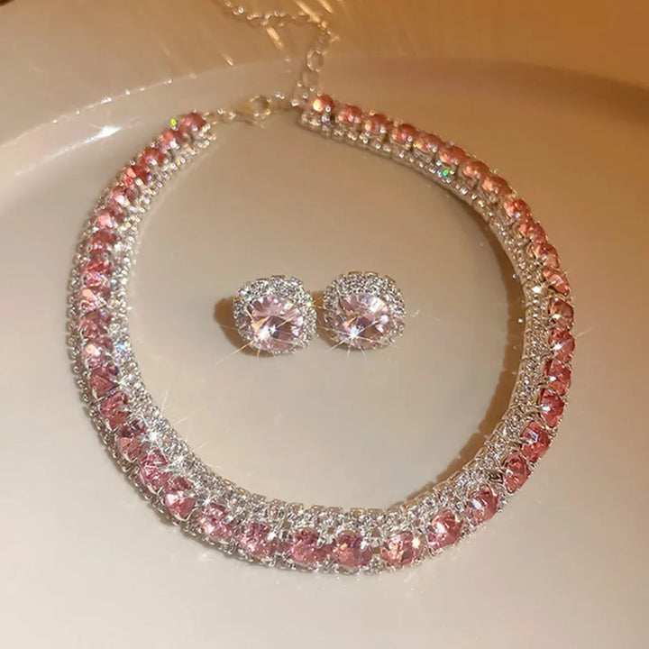 Conjunto Collar y Pendientes Cristal Verde