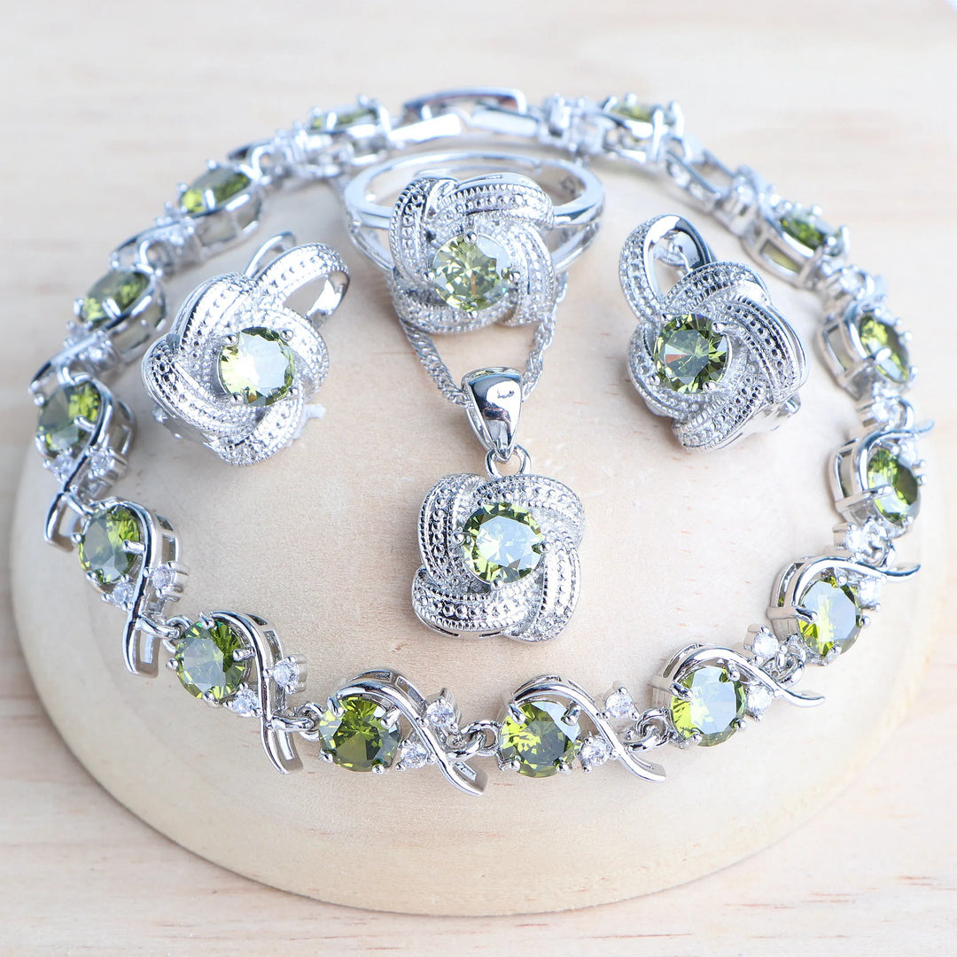 Conjunto de Joyería Circonia Azul