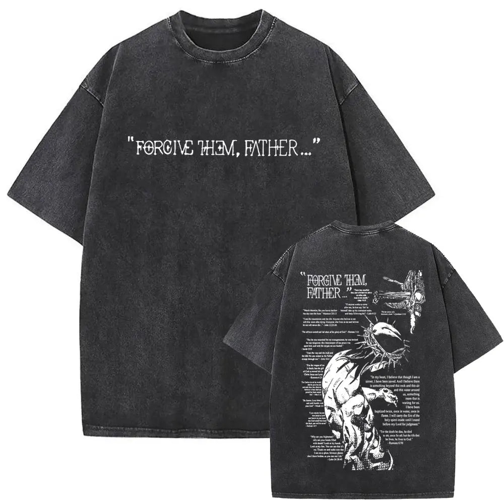 Camiseta Vintage Gótica Oversized con Estampado