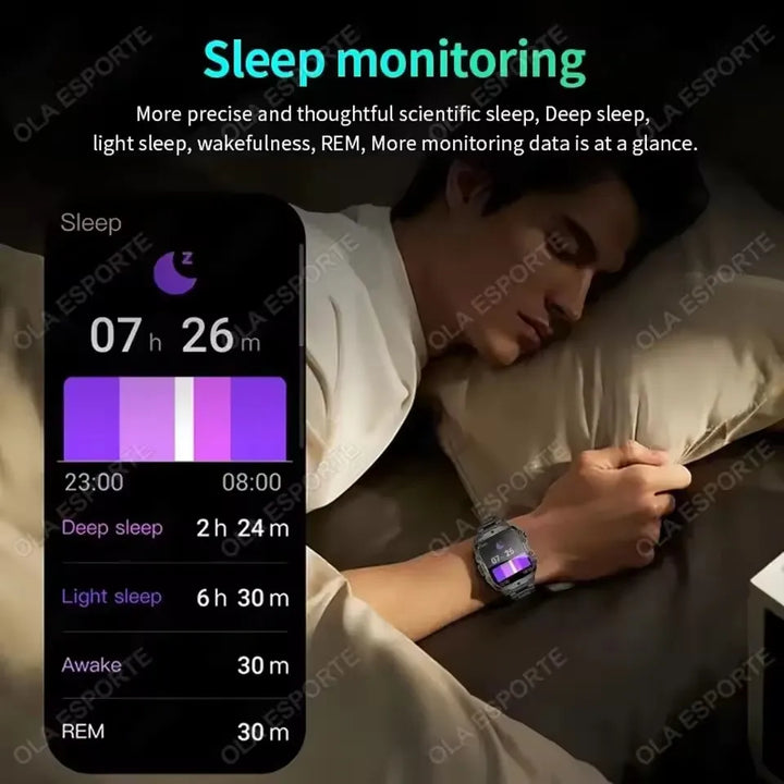 Reloj Inteligente Militar GPS — Linterna IP68 Bluetooth Hombre &amp; Mujer