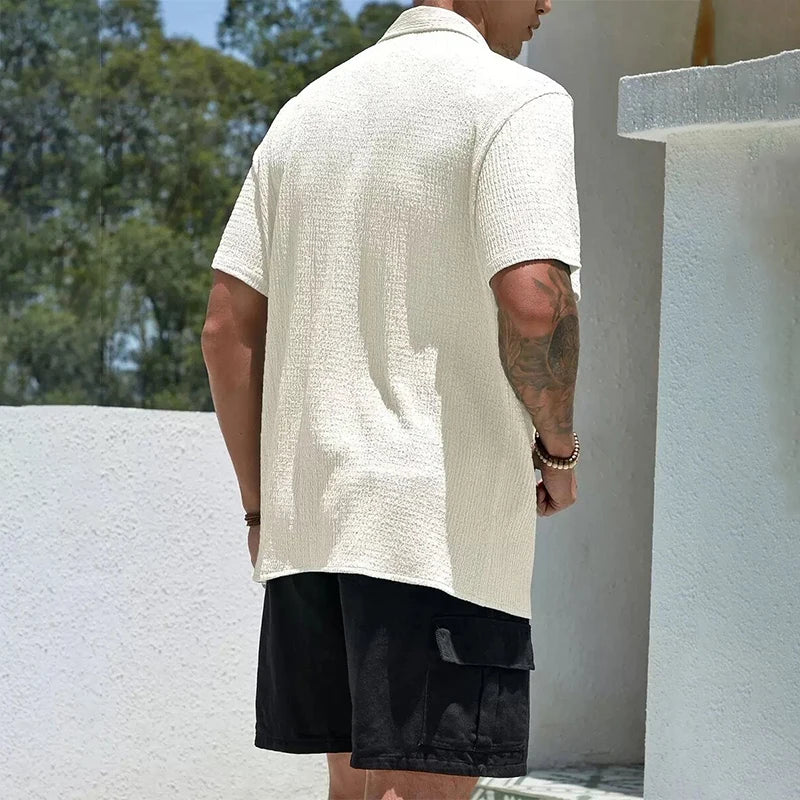 Camisa Streetwear Holgada de Manga Corta