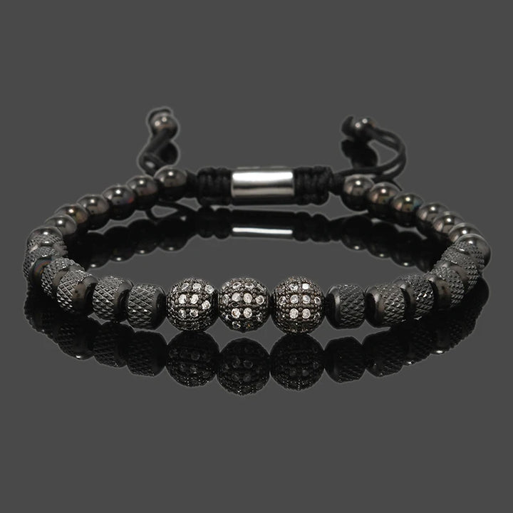 Pulsera Royal CZ Ball | Acero Inoxidable | Joyería de Lujo para Hombre