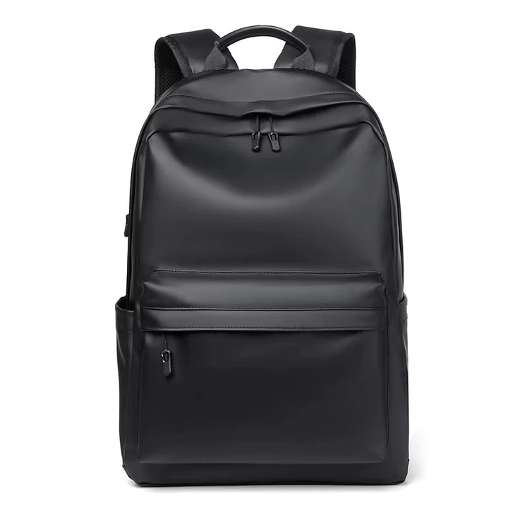 Mochila Cuero PU 15.6" Hombre — Negro Premium