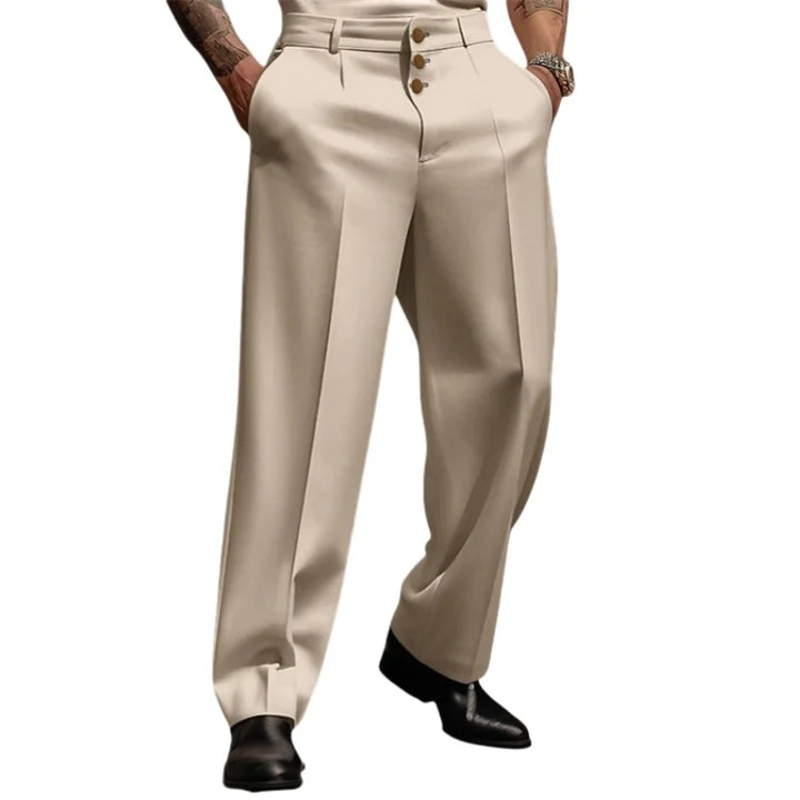 Pantalón Ancho Formal Hombre — Corte Recto Premium