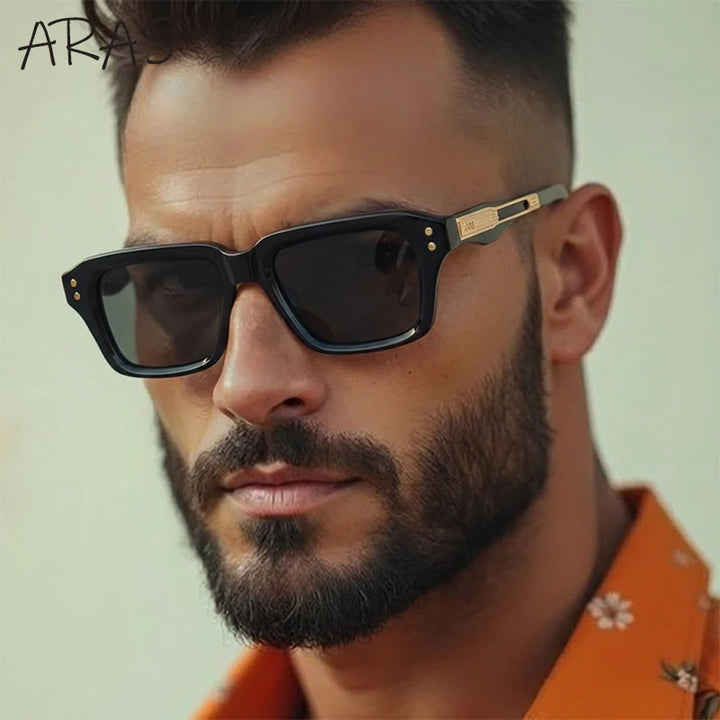 Gafas de Sol Cuadradas Polarizadas Hombre — UV400 Steampunk