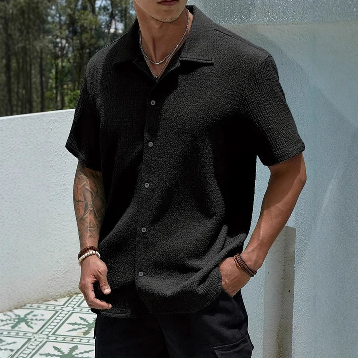 Camisa Streetwear Holgada de Manga Corta