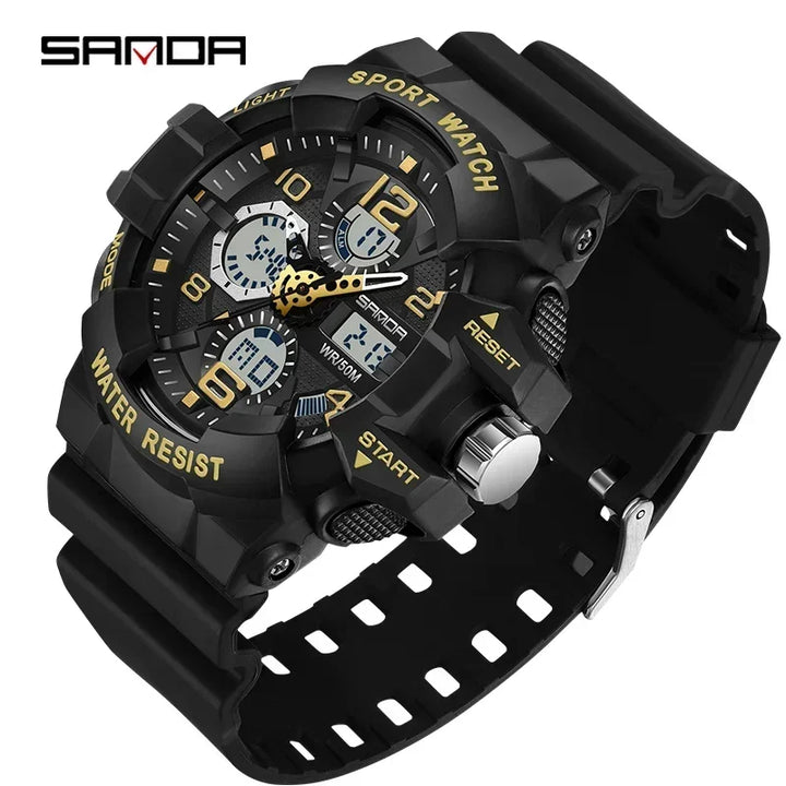 Reloj Militar SANDA Hombre — Digital Deportivo Resistente al Agua
