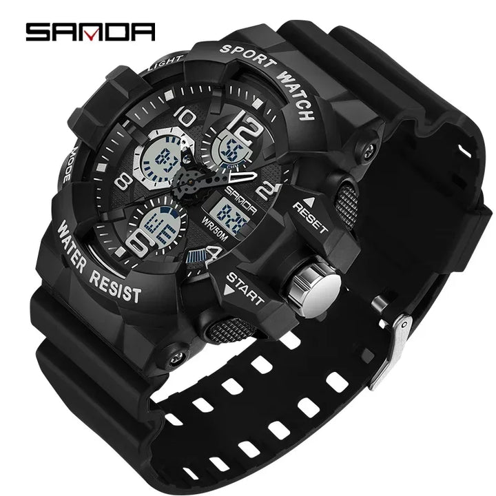 Reloj Militar SANDA Hombre — Digital Deportivo Resistente al Agua