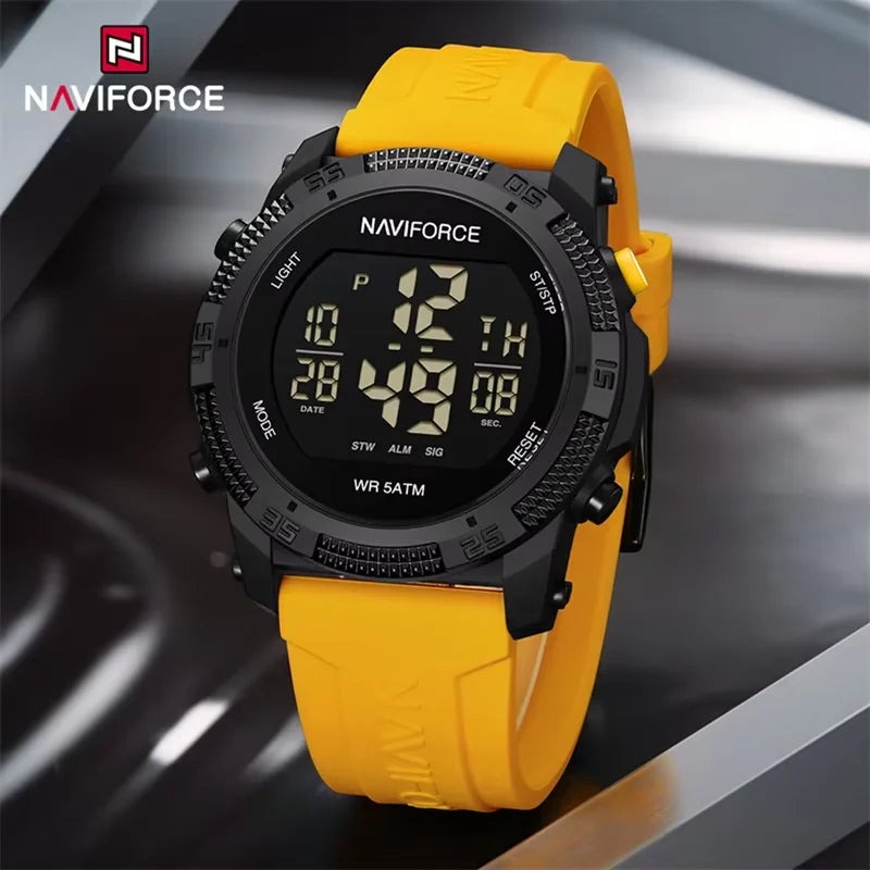 Reloj NAVIFORCE NF7104 Hombre — Digital LCD 50M Resistente al Agua
