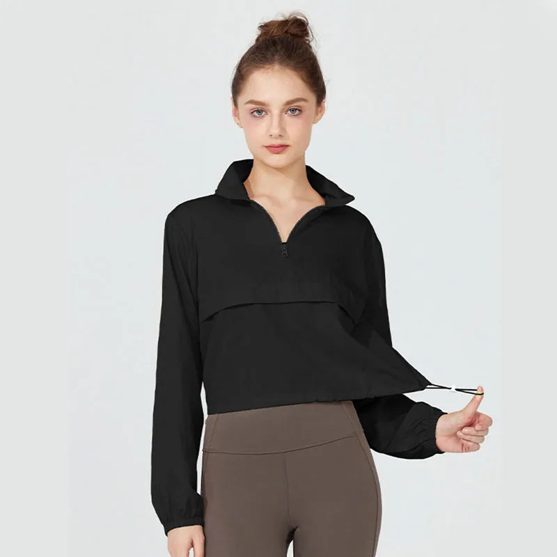 Chaqueta Deportiva Ajustada Mujer — Manga Larga Running &amp; Yoga