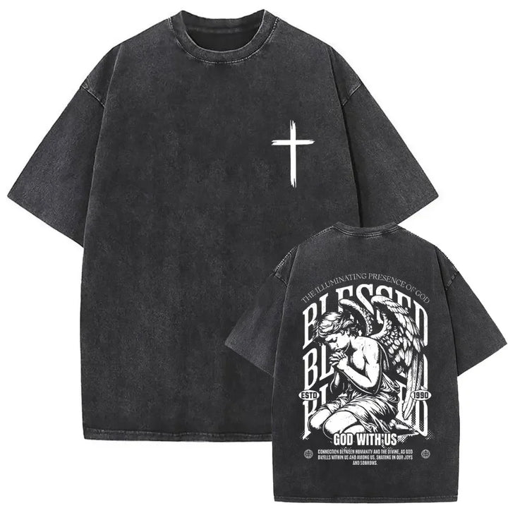 Camiseta Vintage Gótica Oversized con Estampado