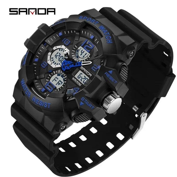 Reloj Militar SANDA Hombre — Digital Deportivo Resistente al Agua