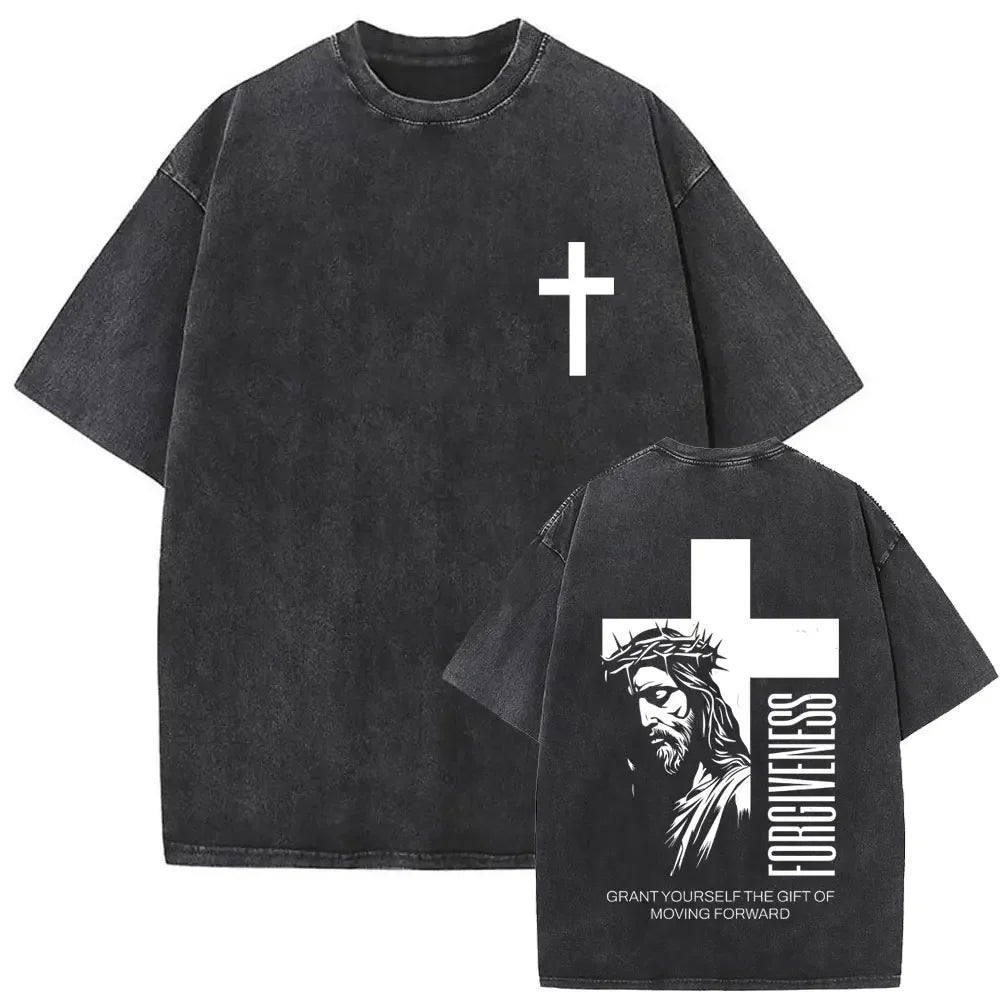Camiseta Vintage Gótica Oversized con Estampado