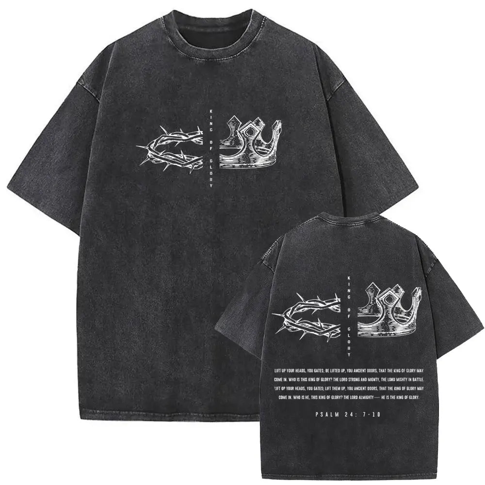 Camiseta Vintage Gótica Oversized con Estampado