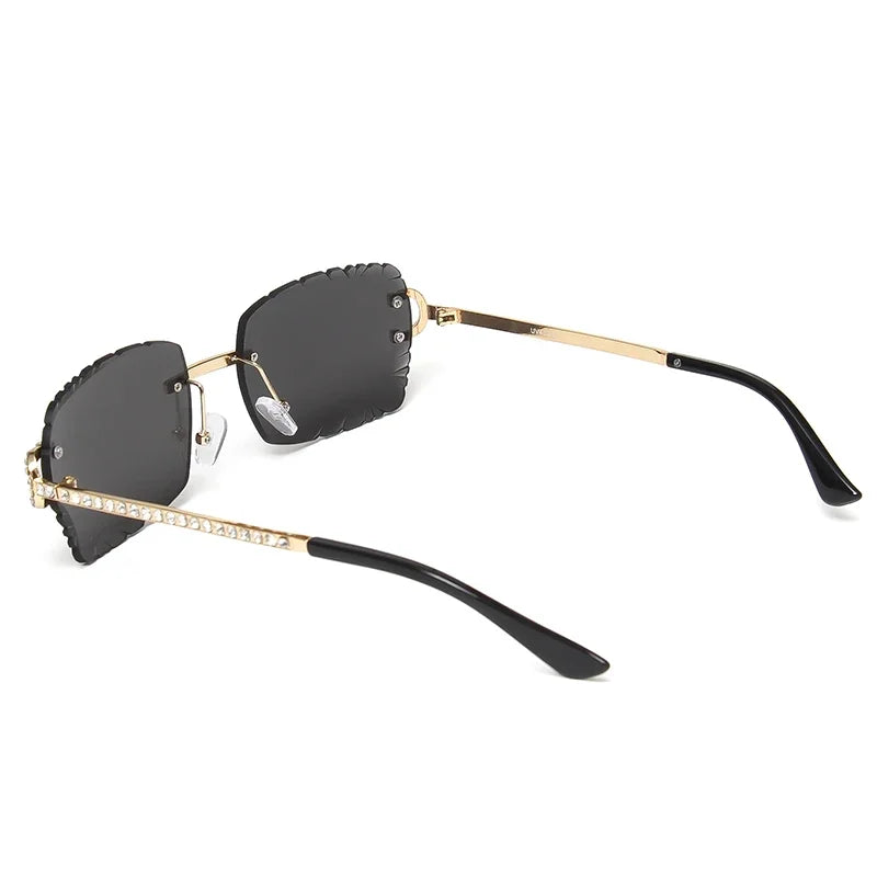 Gafas de Sol Cuadradas Sin Montura | Gemas &amp; Corte Diamante | Darez Wear