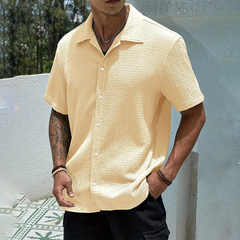 Camisa Streetwear Holgada de Manga Corta