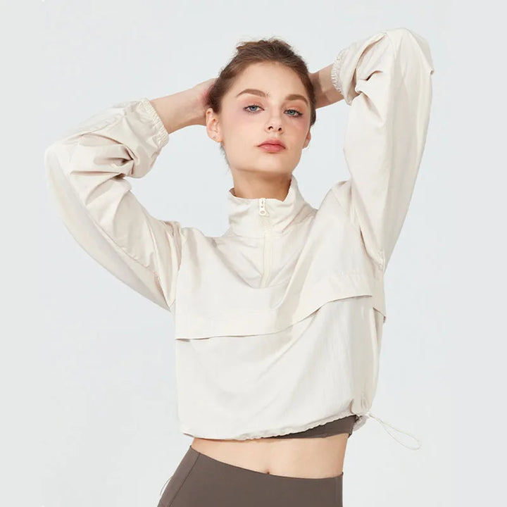Chaqueta Deportiva Ajustada Mujer — Manga Larga Running &amp; Yoga