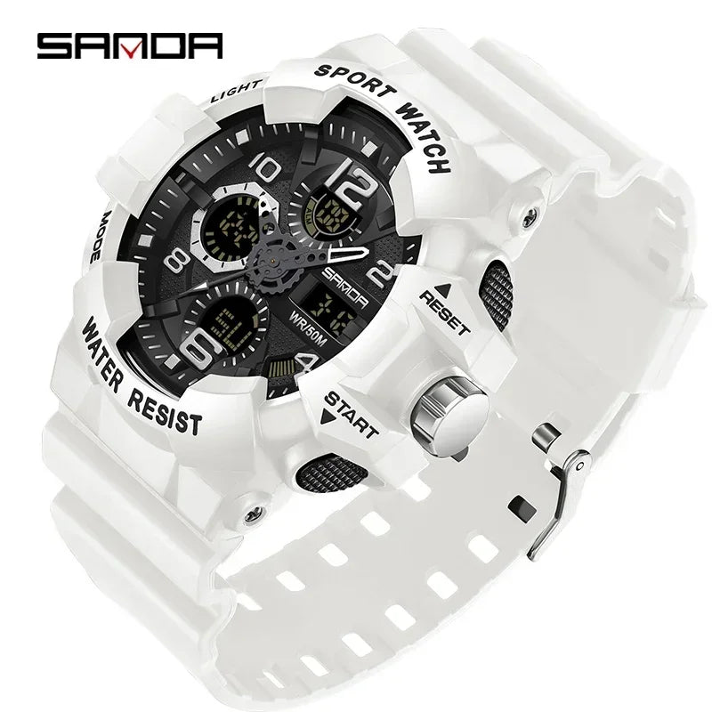 Reloj Militar SANDA Hombre — Digital Deportivo Resistente al Agua
