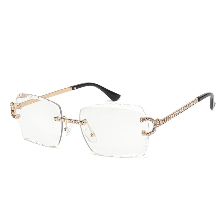 Gafas de Sol Cuadradas Sin Montura | Gemas &amp; Corte Diamante | Darez Wear