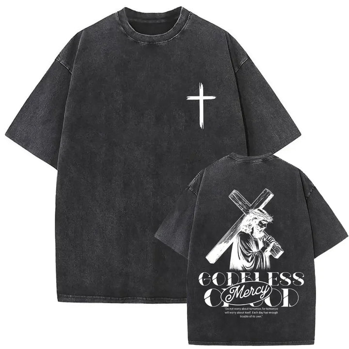 Camiseta Vintage Gótica Oversized con Estampado