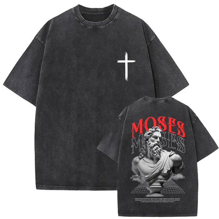 Camiseta Vintage Gótica Oversized con Estampado