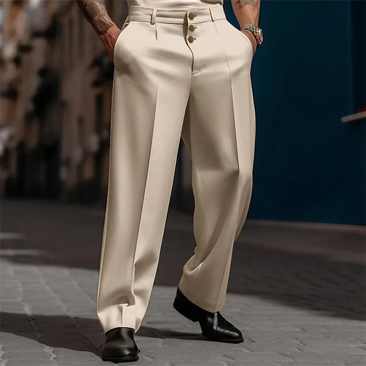 Pantalón Ancho Formal Hombre — Corte Recto Premium