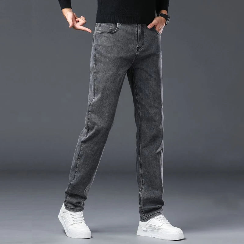 Jeans Slim Fit Hombre — Negro y Gris