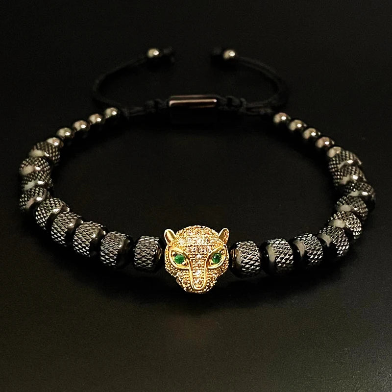Pulsera Cabeza de Leopardo Acero — Darez Wear