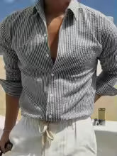 Camisa de Manga Larga a Rayas para Hombre