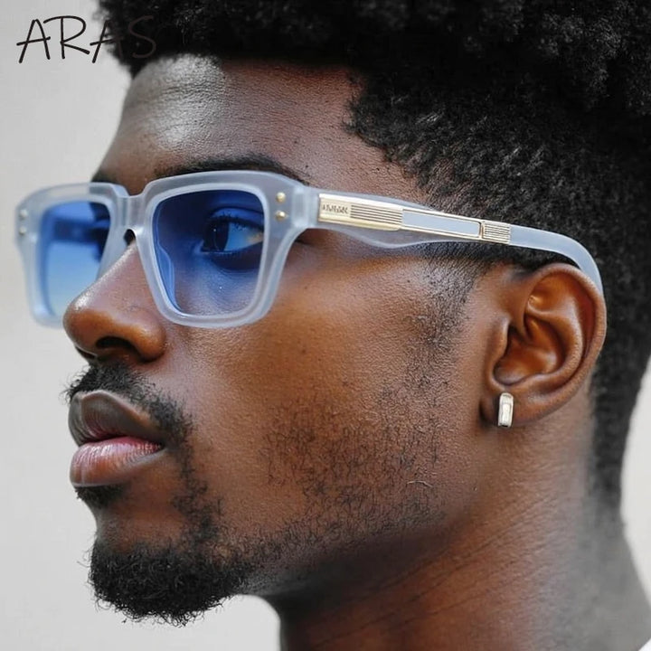 Gafas de Sol Cuadradas Polarizadas Hombre — UV400 Steampunk