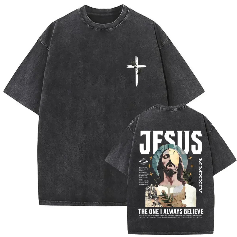 Camiseta Vintage Gótica Oversized con Estampado