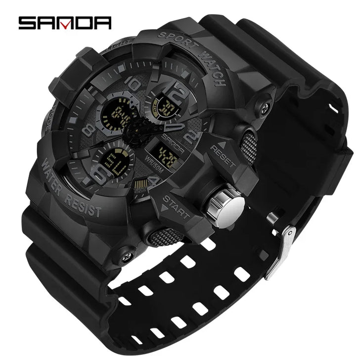 Reloj Militar SANDA Hombre — Digital Deportivo Resistente al Agua