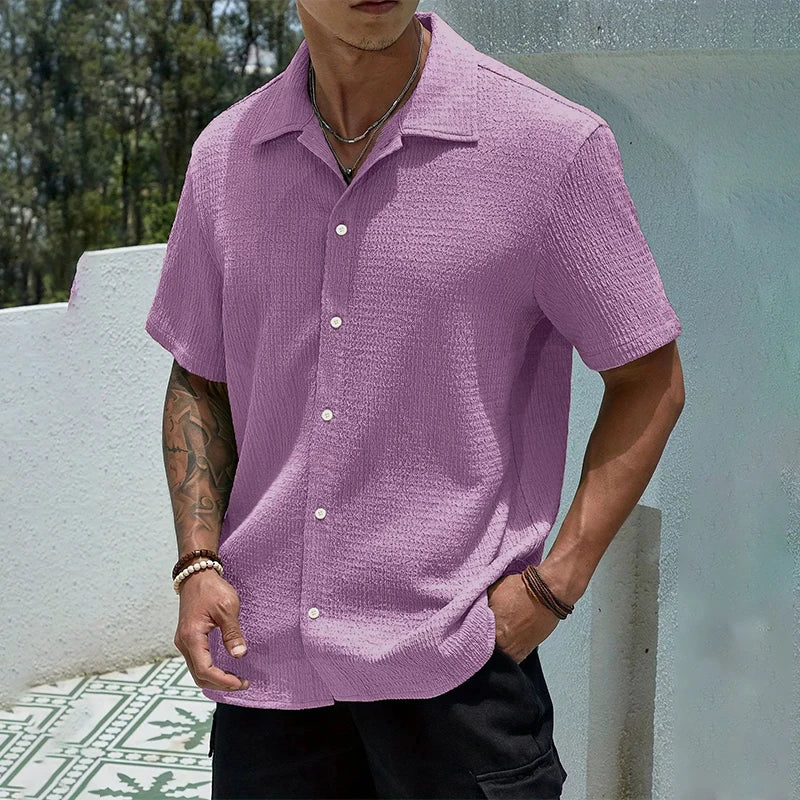 Camisa Streetwear Holgada de Manga Corta