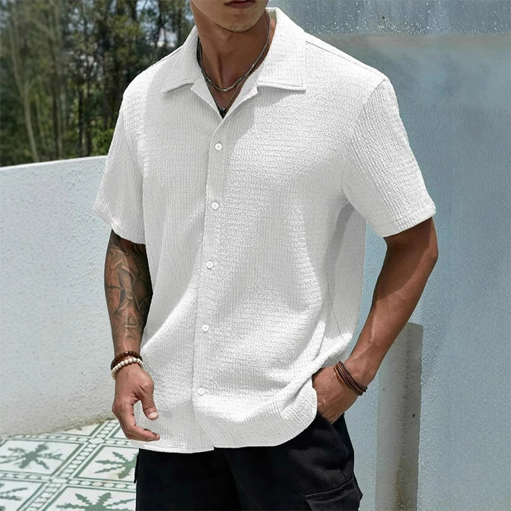 Camisa Streetwear Holgada de Manga Corta