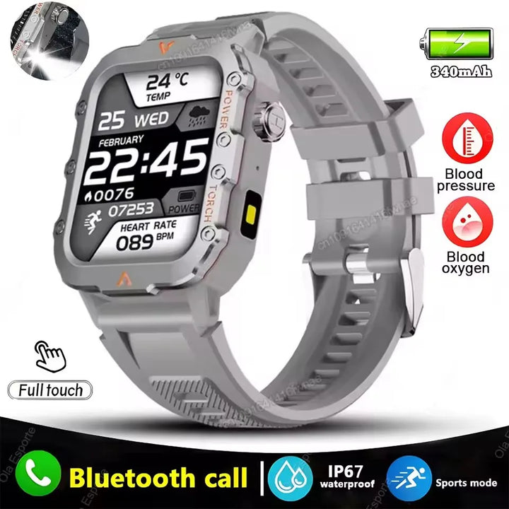 Reloj Inteligente Militar GPS — Linterna IP68 Bluetooth Hombre &amp; Mujer