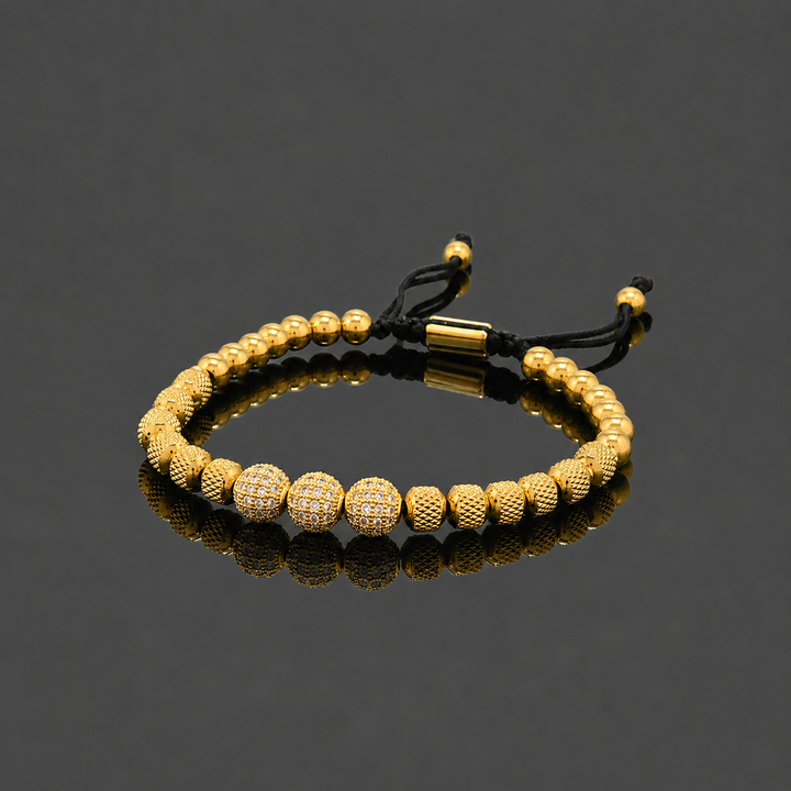 Pulsera Royal CZ Ball | Acero Inoxidable | Joyería de Lujo para Hombre